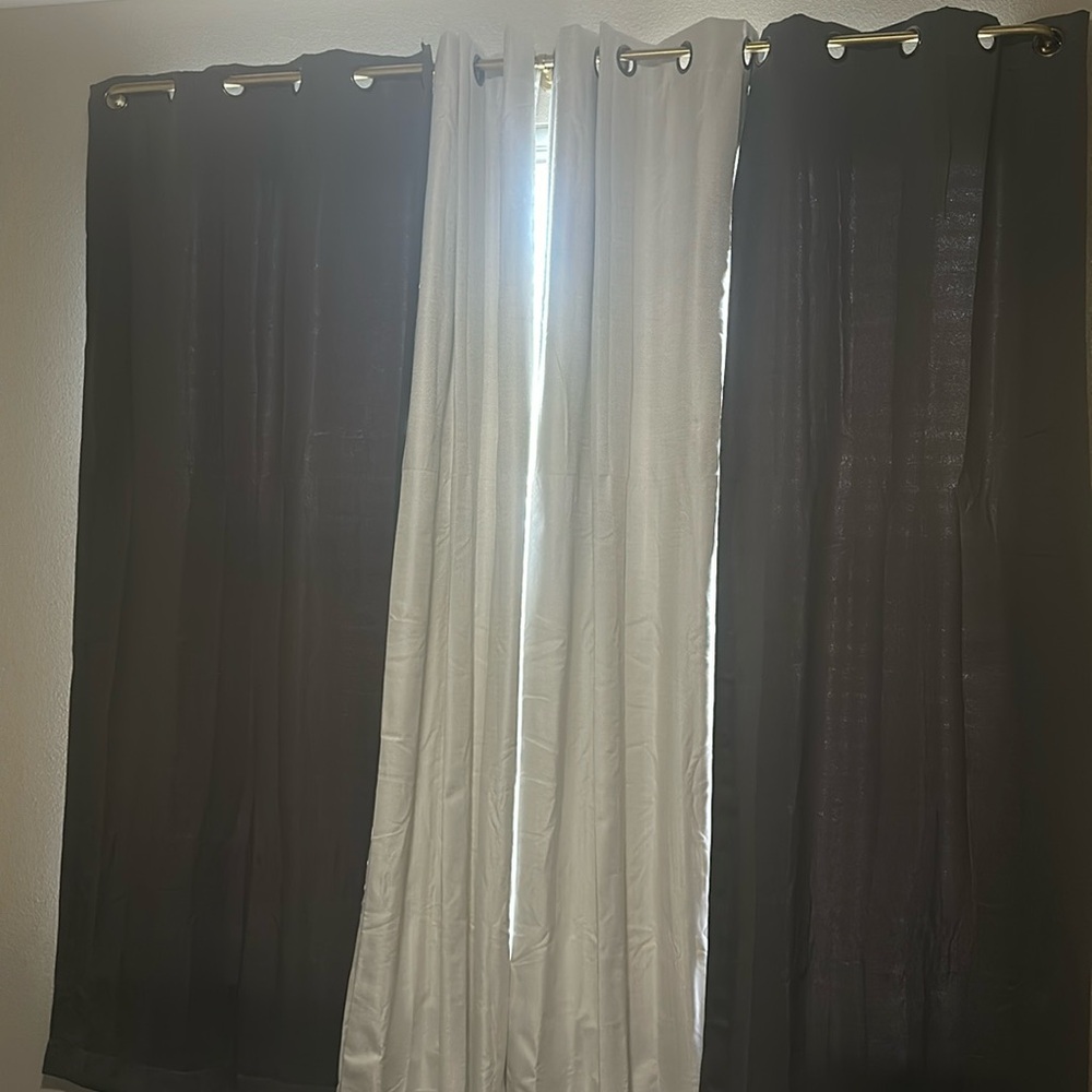 Dark grey Black out curtain (the one in the video)